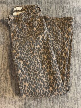 Girls' Leopard Print Jeans in Brown/Black